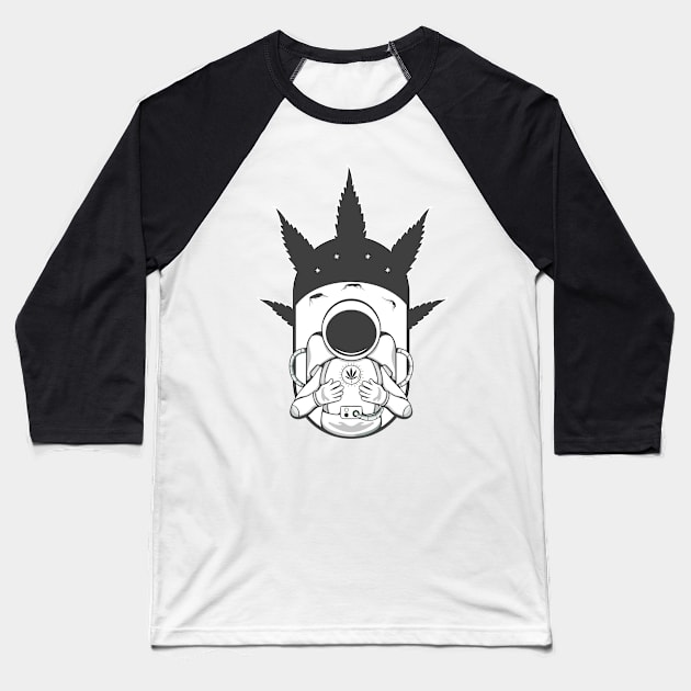 Astronaut leaf design Baseball T-Shirt by Applesix